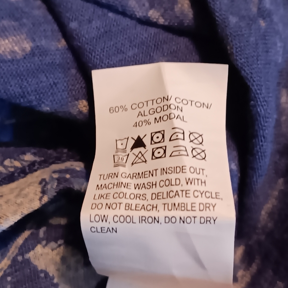 Lucky Brand Womens 2X Blouse Blue Floral Paisley Top Boho - Picture 9 of 10